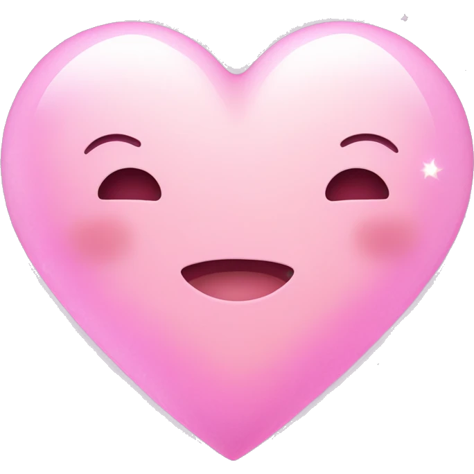 Heart Emoji "A pastel pink heart with a glossy, jelly-like texture, surrounded by tiny sparkling stars and glowing in a soft aura of light." emoji