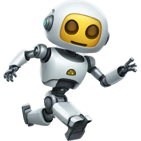 the robot runs away emoji