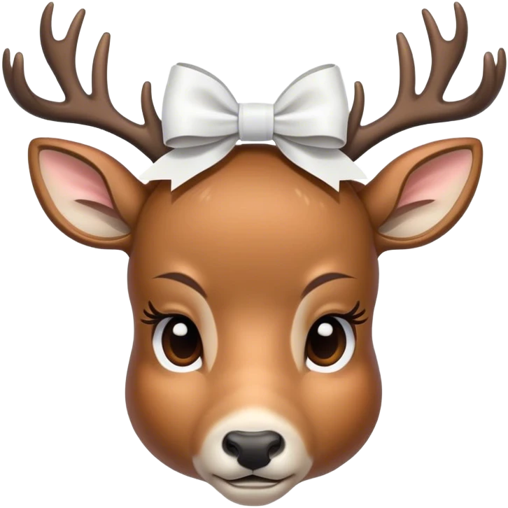 Deer with a white bow on head all sleepy emoji