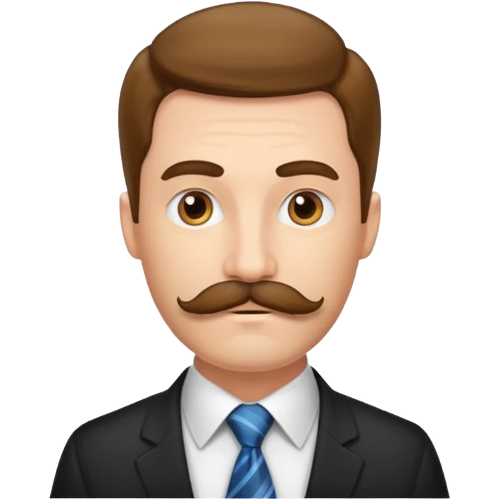 long mustached man with tie emoji