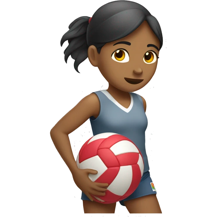 Una niña rematando un balón de voley emoji
