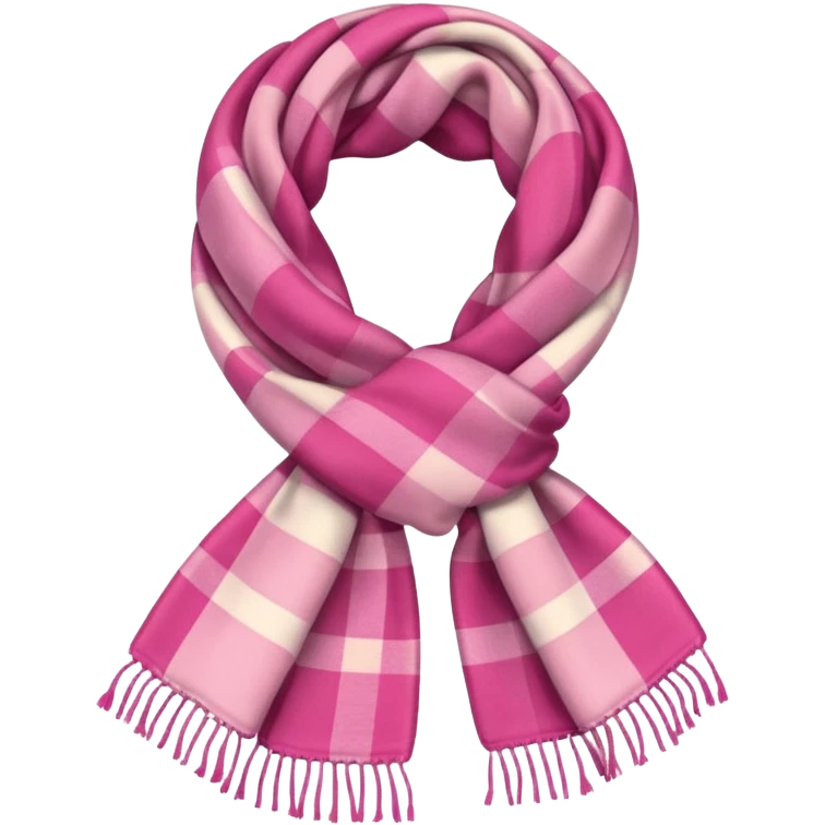 Scarf: pink plaid pattern emoji