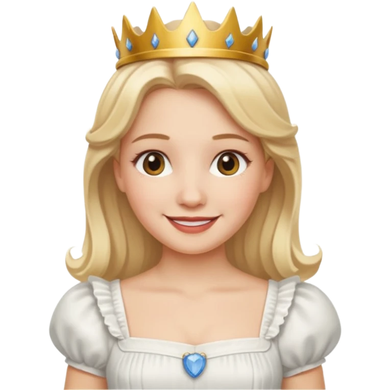 dorothy queen blonde hair, white dress emoji