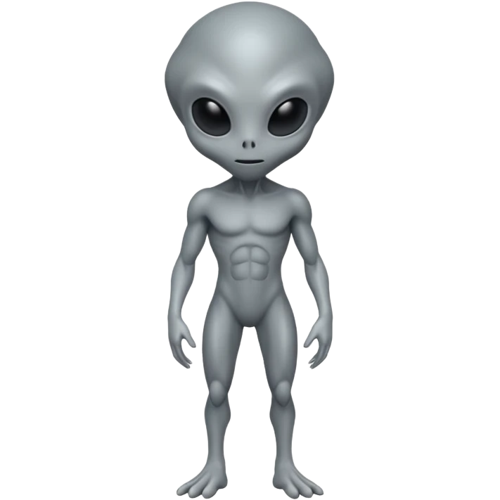 fullbody gray alien  BACKVIEW emoji