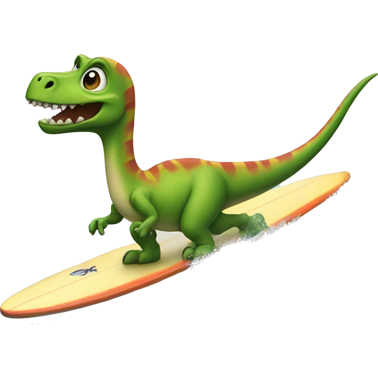 Dinosaur on a surf board emoji