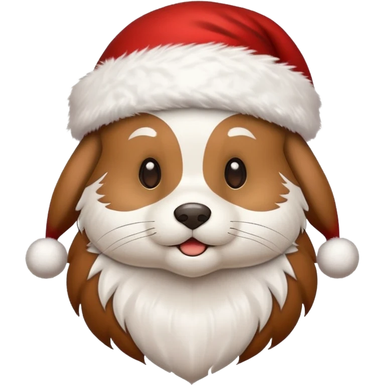 cute animal wearing a santa claus hat emoji