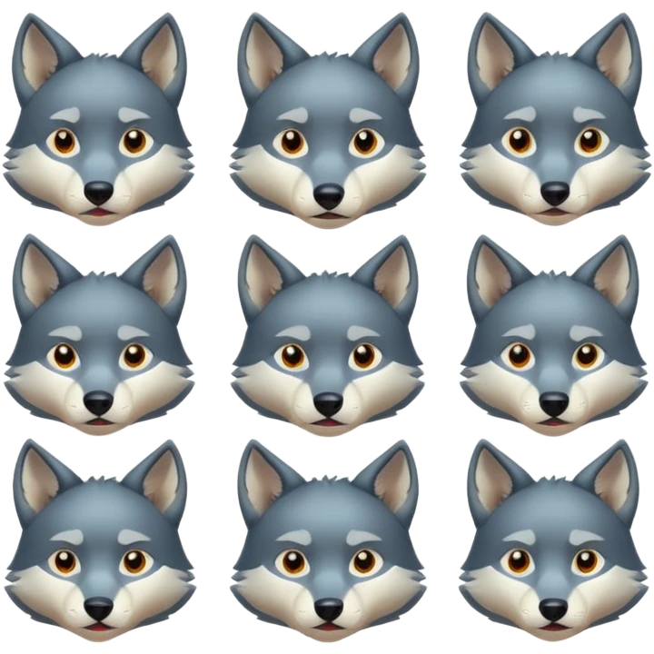 Anime Wolf facial expressions  emoji