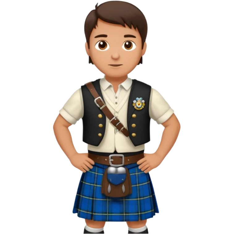  brunette man wearing scottish traditional clothes emoji