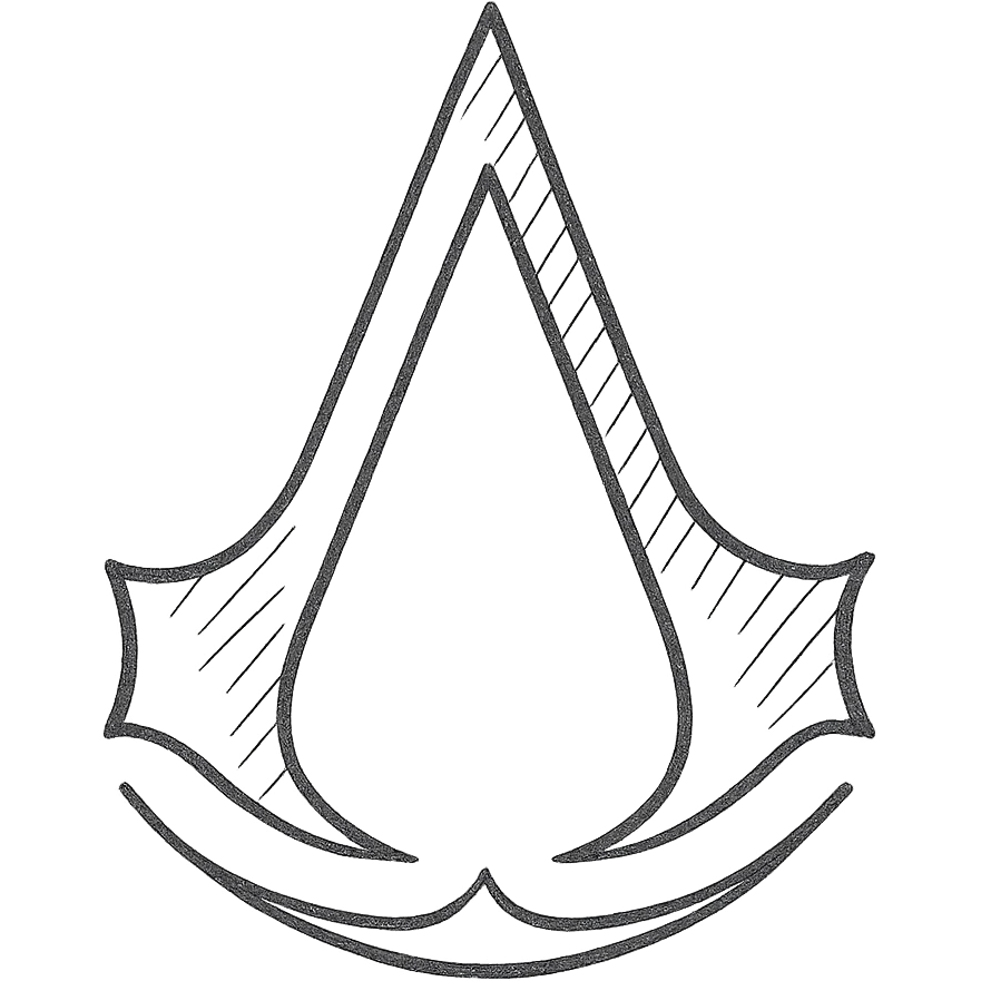 hand-drawn outlined Assassin’s Creed icon emoji