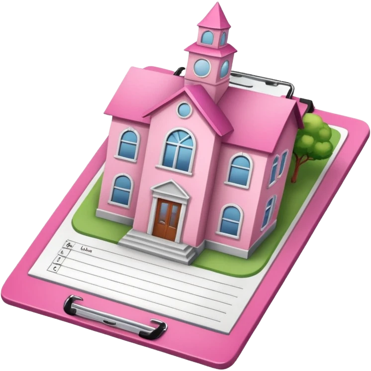 pink school on a clipboard emoji