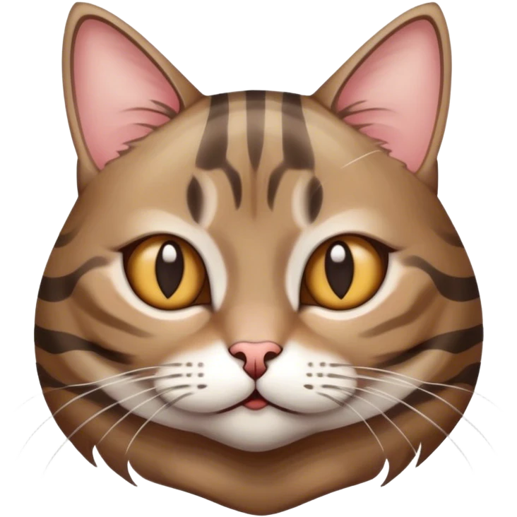 Brown grey stripped tabby Cat cute doing something funny  emoji