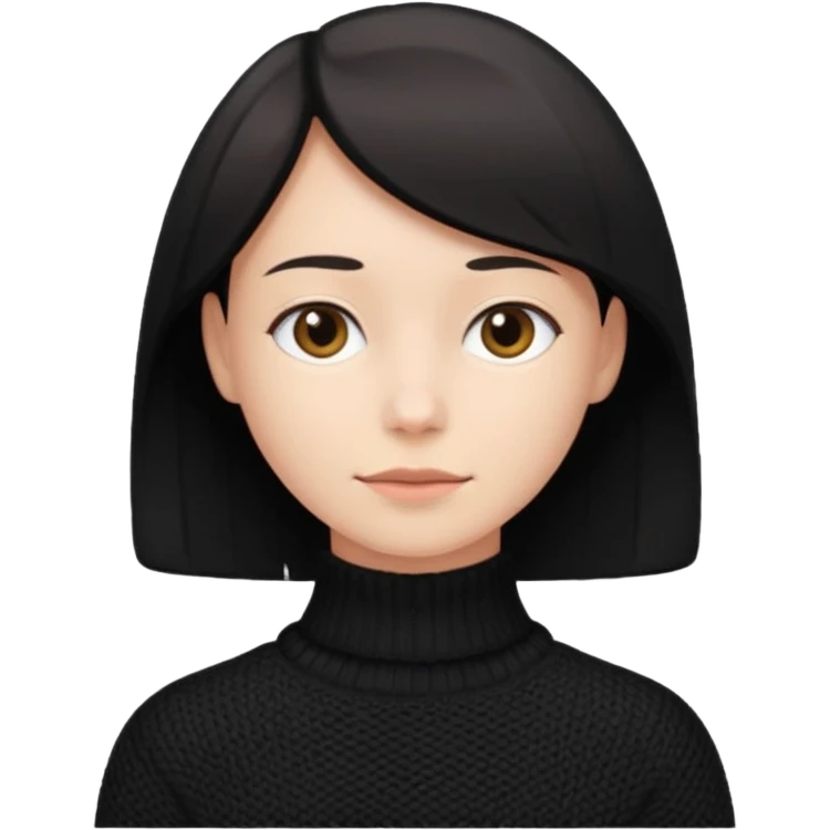 a neck-length black knitwear emoji
