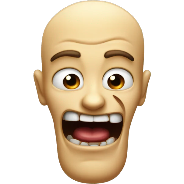 a normal emoji with a scary face his lips stretching far apart without opening his mouth and without showing his teeth emoji