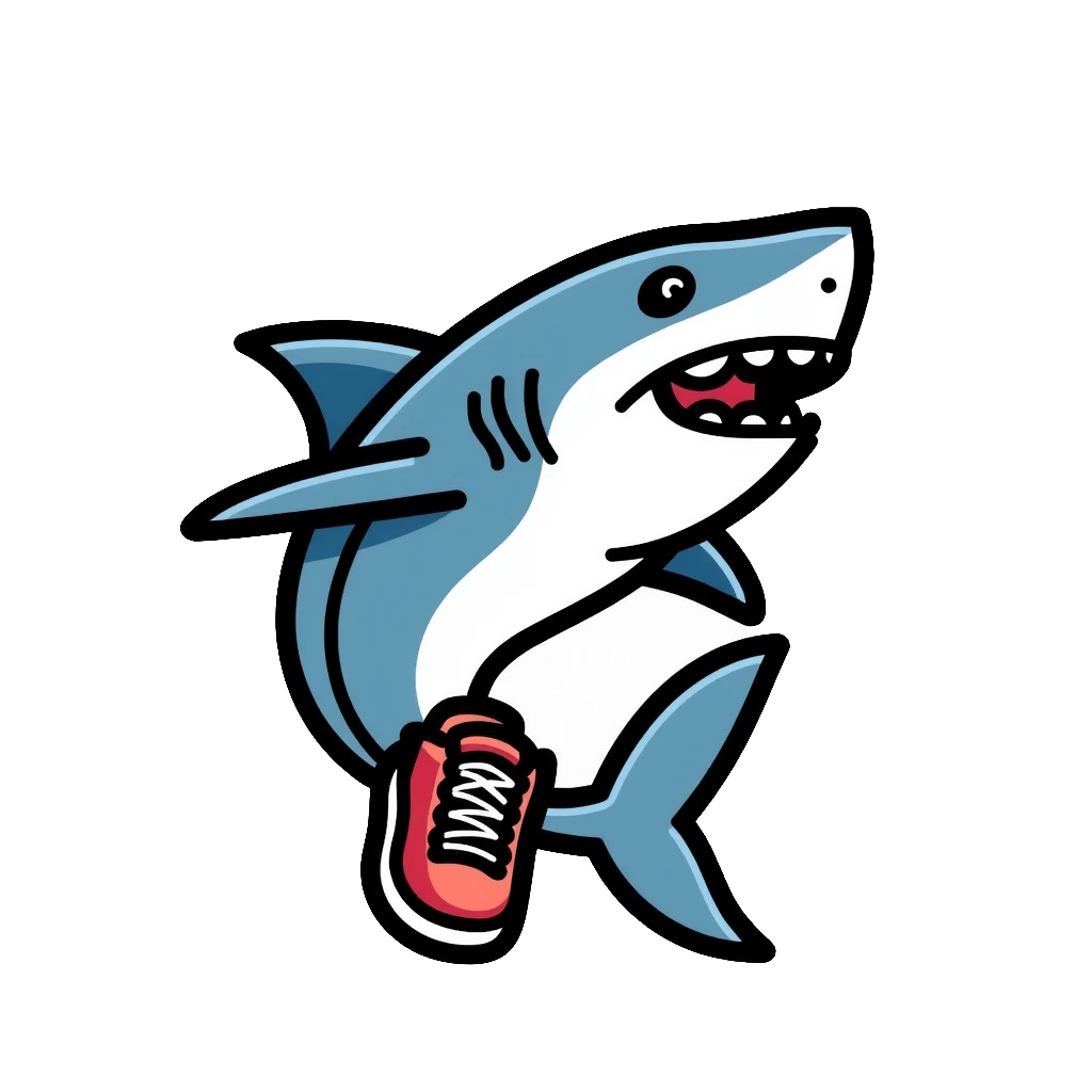 shark wearing Nike shoes emoji
