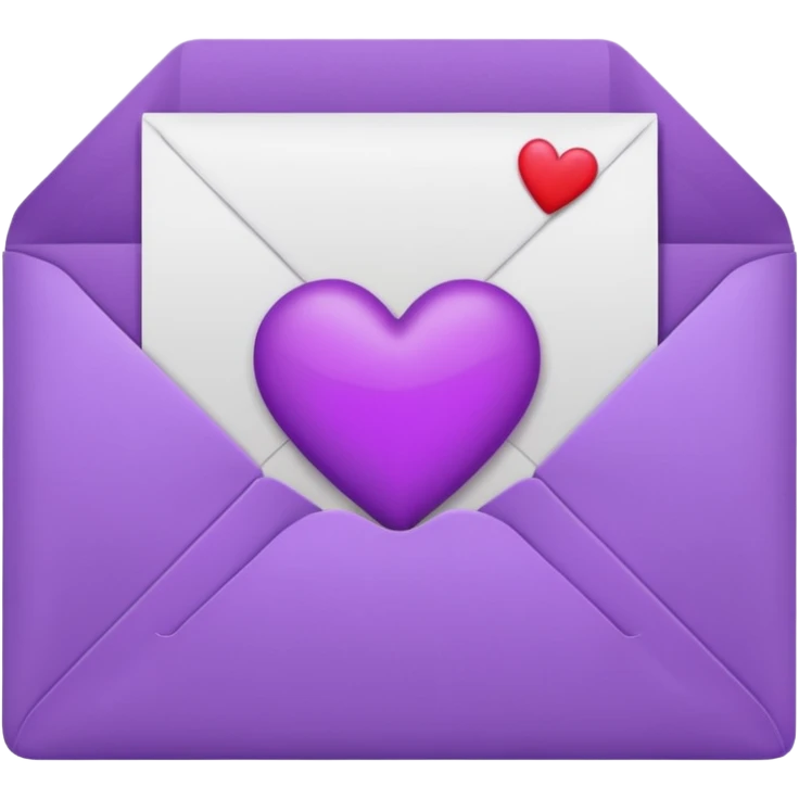 IOS's love letter emoji but with a purple heart instead of a red heart emoji