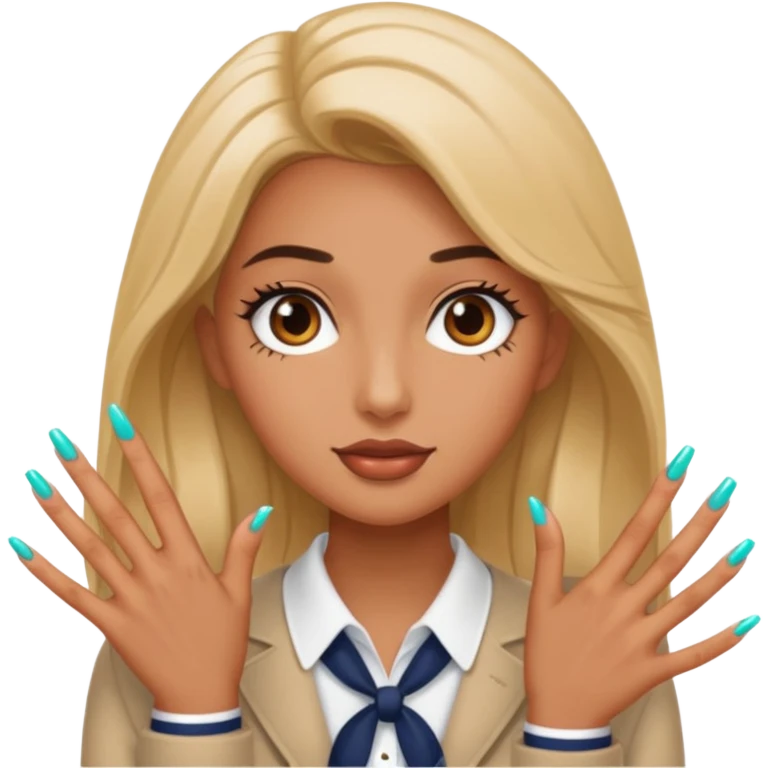 Preppy baddie with nails emoji