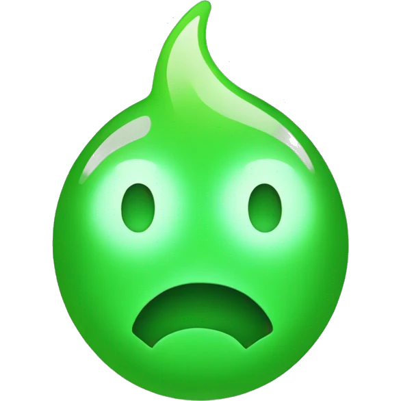 green glowing flushed emoji emoji