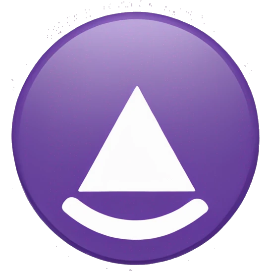 purple and white circle with a purple triange inside it emoji