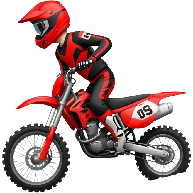 Motocross чёрный с красным emoji