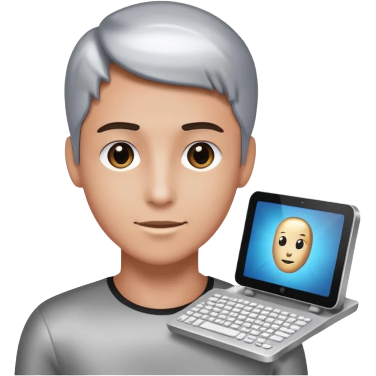 an icon of a person with a small computer chip next to him emoji