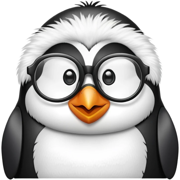 Un pingouin avec des lunnettes emoji