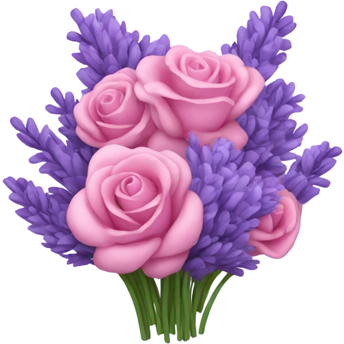 A beautiful bouquet of lavender and pink flowers emoji