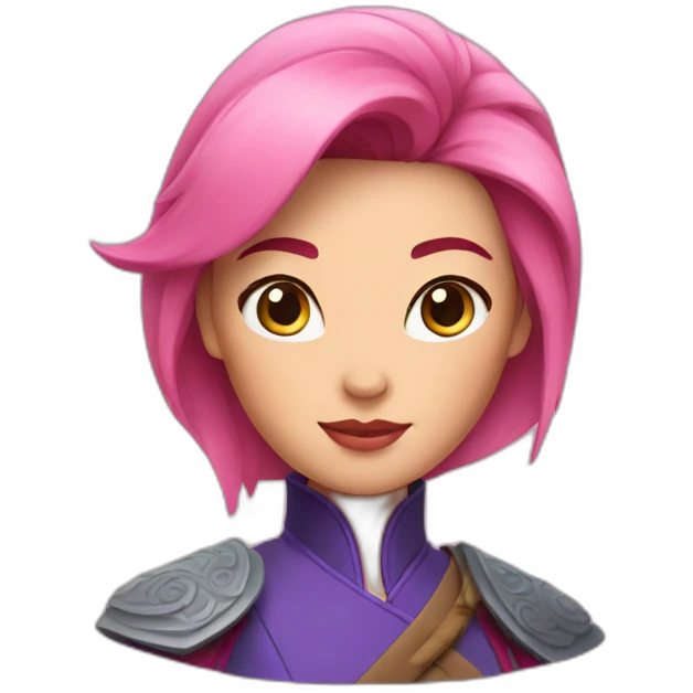Mulan with pink hair emoji