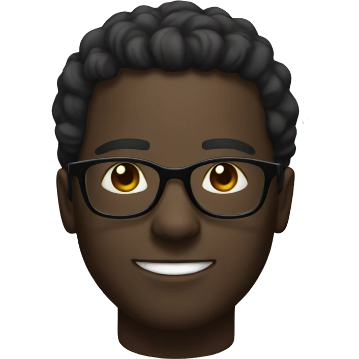 dark-skinned male portrait indoors with glasses emoji