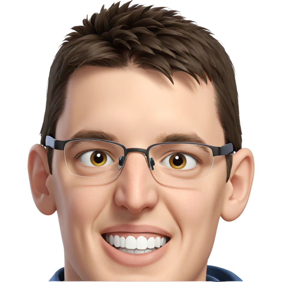 smiling boy with glasses portrait emoji
