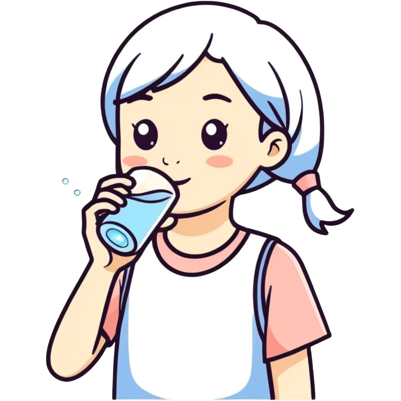 A girl drinking water  emoji