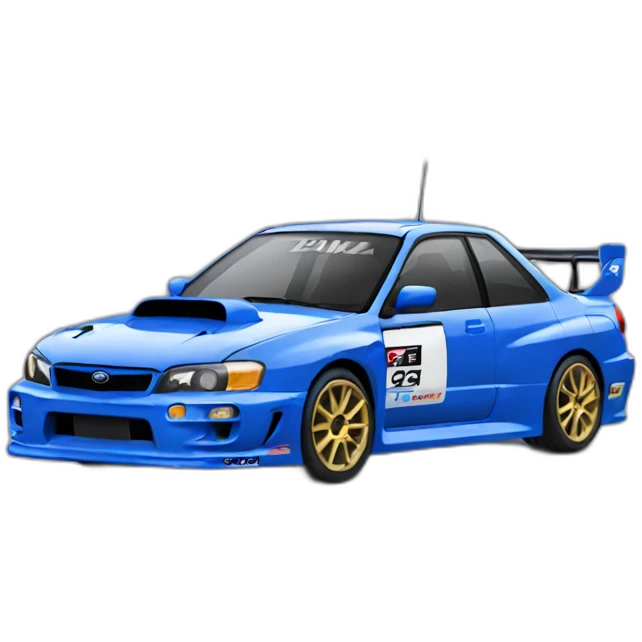 Blue subaru GC8 STI Rally Car emoji