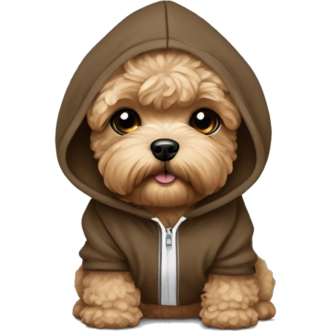 brown maltipoo wearing hoodie  emoji