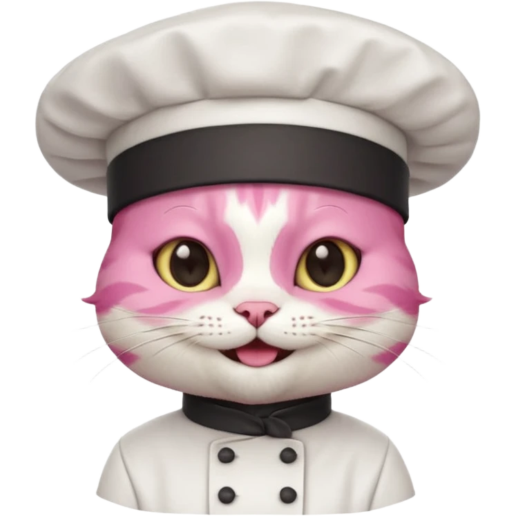 cute chef cat head emoji