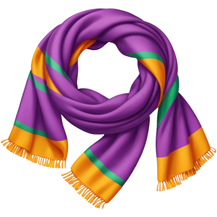 Purple, pink, green, orange and yellow scarf emoji