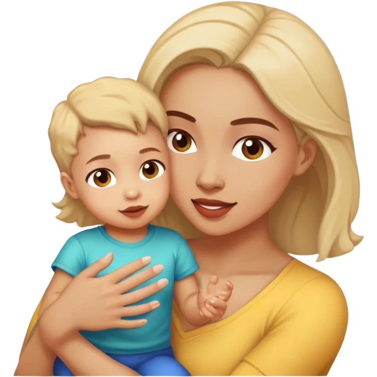 woman plaing with kid emoji