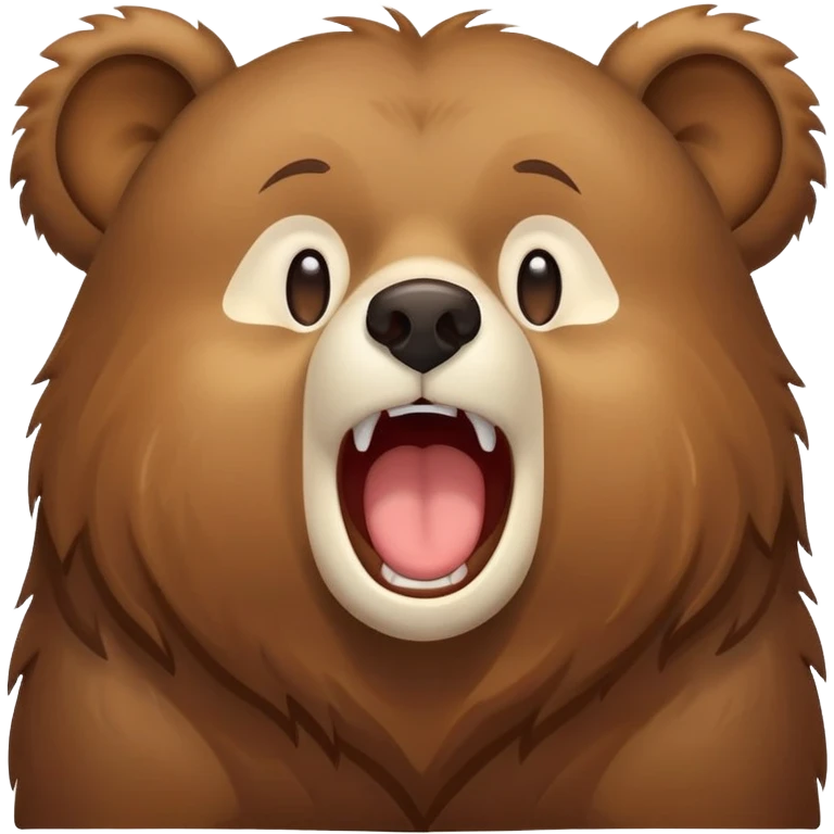 Sleepy bear yawning emoji