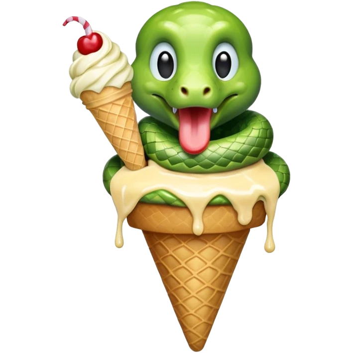 dondurma yiyen yılan emoji