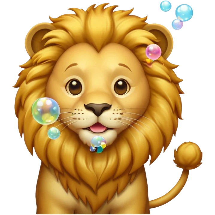  lion blowing bubbles emoji