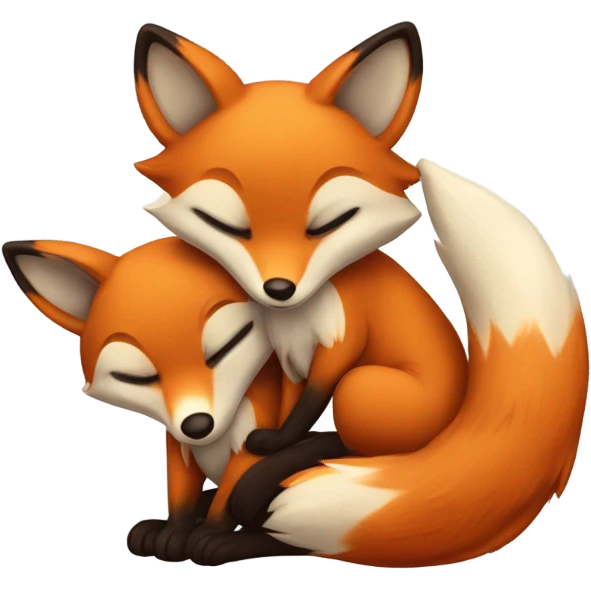 Two foxes in love  emoji