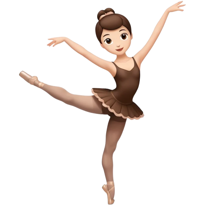 Hot coffee cup character in ballet tights performing a pirouette emoji