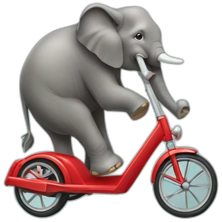élephant qui conduit une trottinette emoji