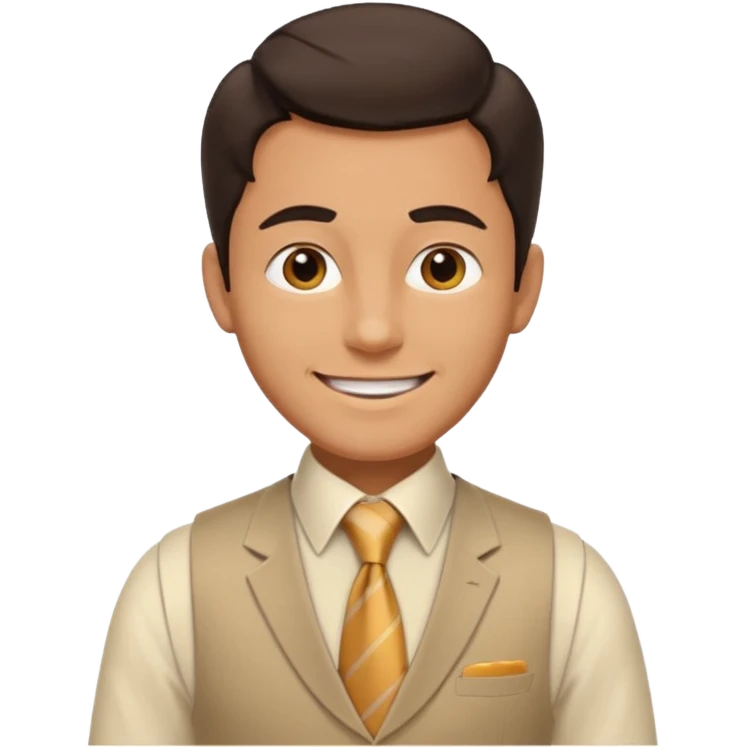 business man, beige vest emoji