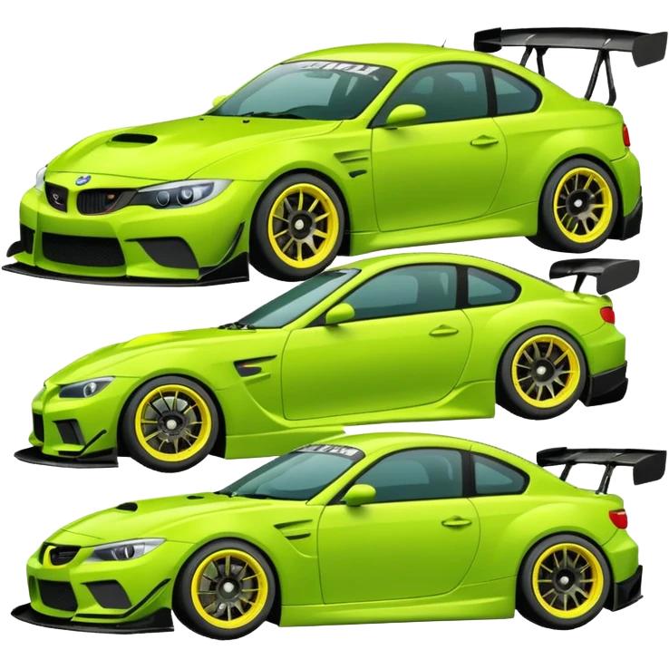 Emoji pack for R2 motorsport company, drift builds, motorsport parts, lime theme, just text on image emoji