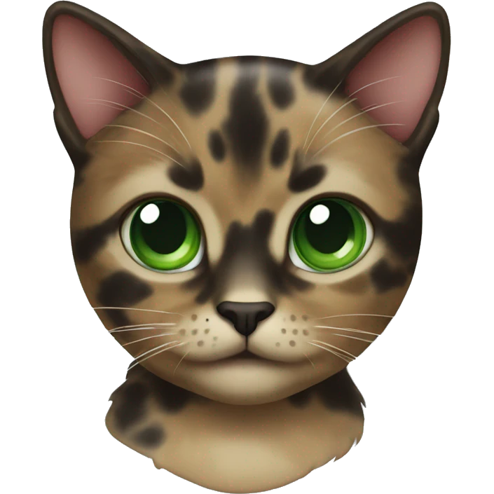 tortishell cat with green eyes emoji