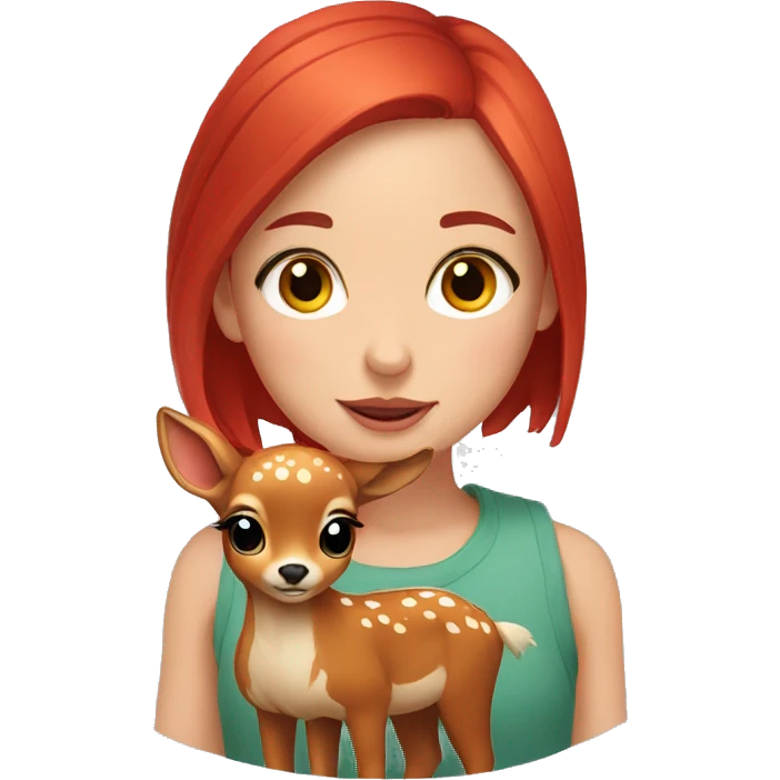 Little fawn with a red hair Girl  emoji