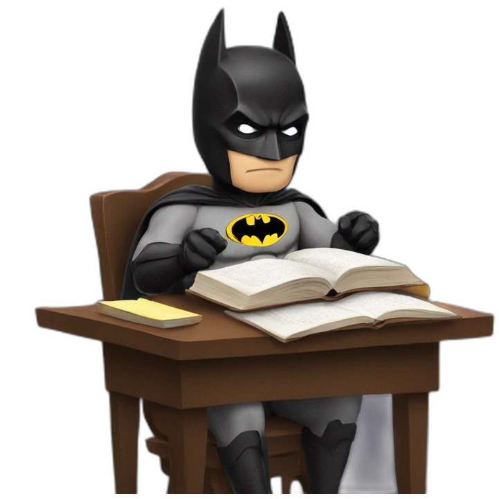 batman studying emoji