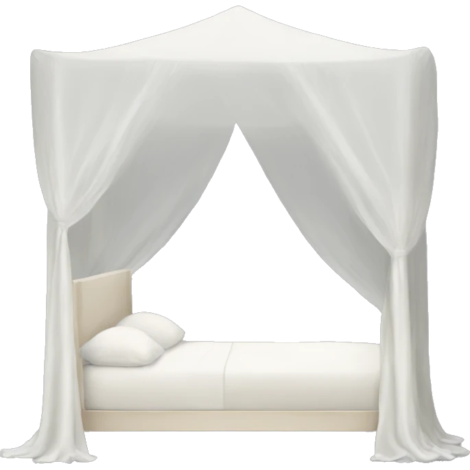 White  silk canopy bed  emoji