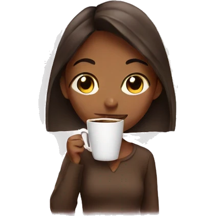 girl with coffee emoji