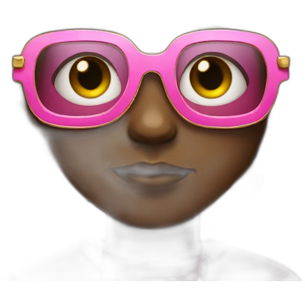 Afro boy with a golden chain and pink glasses  emoji