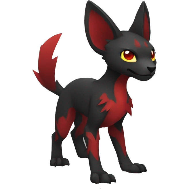 cool edgy black red animal hybrid Fakemon full body emoji